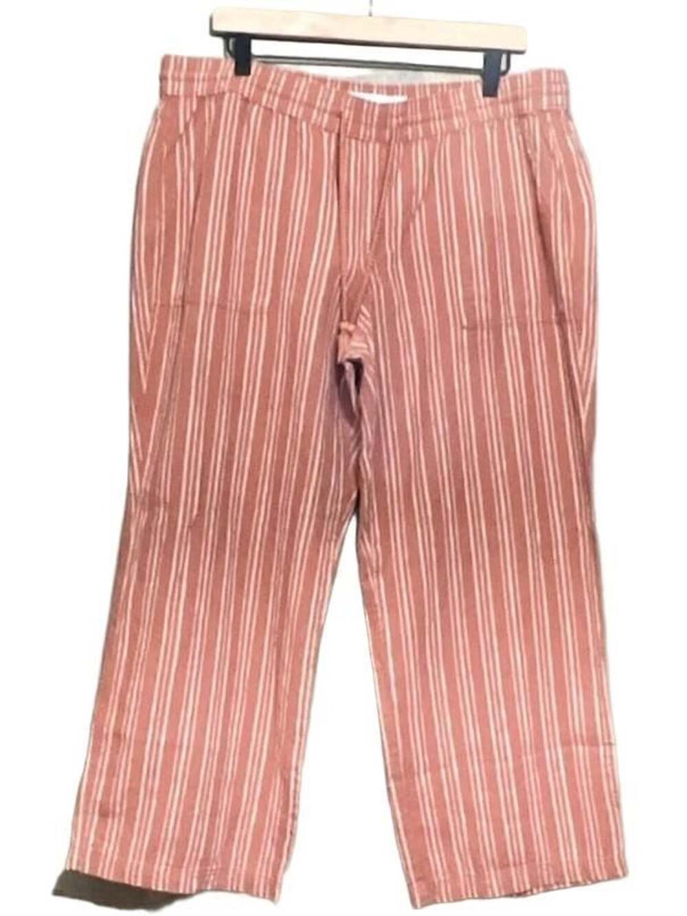 Sonoma Striped Linen Blend Pants Terracotta & White